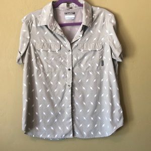 Green Columbia Omni-Shade Sun Protection button up